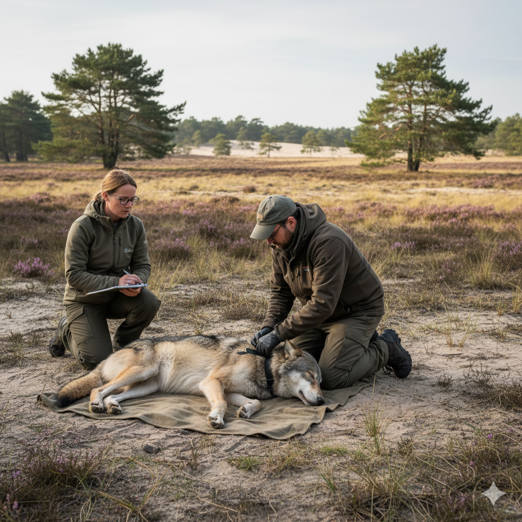 Eerste wolf in Nederland voorzien van GPS-tracker